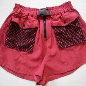 Free People Movement red shorts mesh pockets belt EUC Medium
